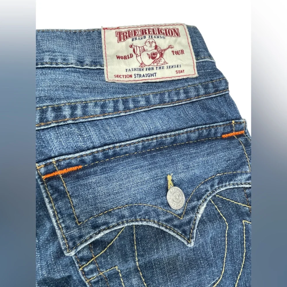 True Religion Straight Flap Patches Jeans Size 34 - Picture 13 of 16